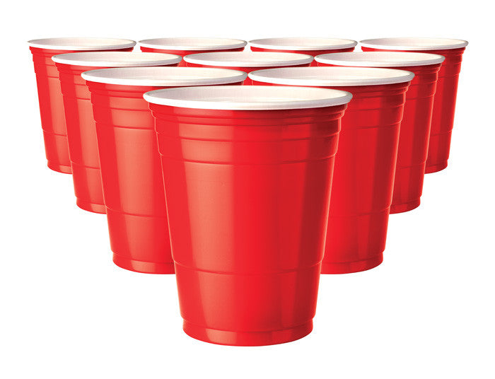 Beer Pong Party Game Set - 22 Red Party Cups - 2 White Balls - BPONG /  WSOBP Official